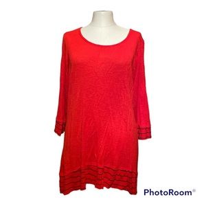 Cato women’s 18/20 rayon red pullover sweater with black contrasting trim